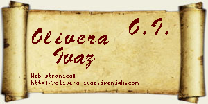 Olivera Ivaz vizit kartica